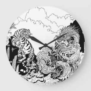 Azure Dragon und White Tiger. Abbildung Große Wanduhr