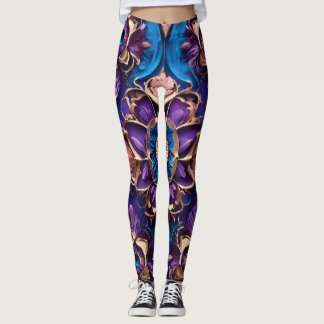 "Azure Elegance": Luxuriöse blaublütige Leggings