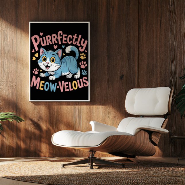 Azure Feline Meow-Velity Poster (Von Creator hochgeladen)