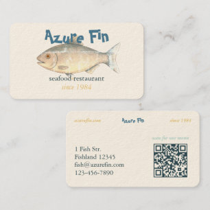 Azure Fin Classic Fish Restaurant QR Code Visitenkarte