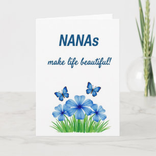 Azure Floral Nanas Karte