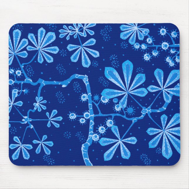 Azure Frost Blume Mousepad (Vorne)