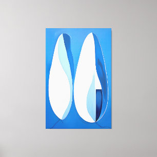 Azure Geometric Serenade Abstrakt Leinwanddruck