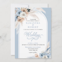 Azure & Gold Harmony Hochzeitseinladung