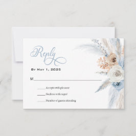 Azure & Gold Harmony Wedding RSVP Card Karte