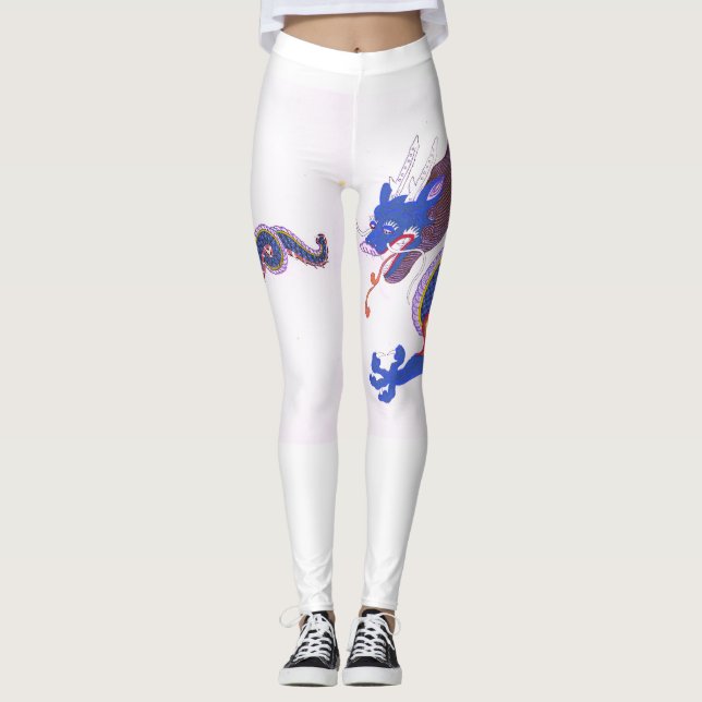 Azure Guardian-Japanese Dragon of the Eastern Sky Leggings (Vorderseite)