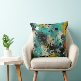Azure Ink Abstract Wurfkissen Kissen