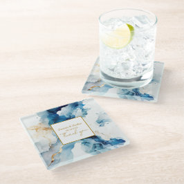 AZURE Marble Dreams Gala | GLITZER SAVE THE DATE Glasuntersetzer