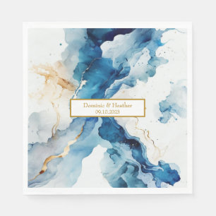 AZURE Marble Dreams Gala   GLITZER SAVE THE DATE Serviette