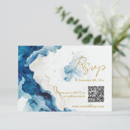 AZURE Marble Dreams Gala QR Code RSVP Karte