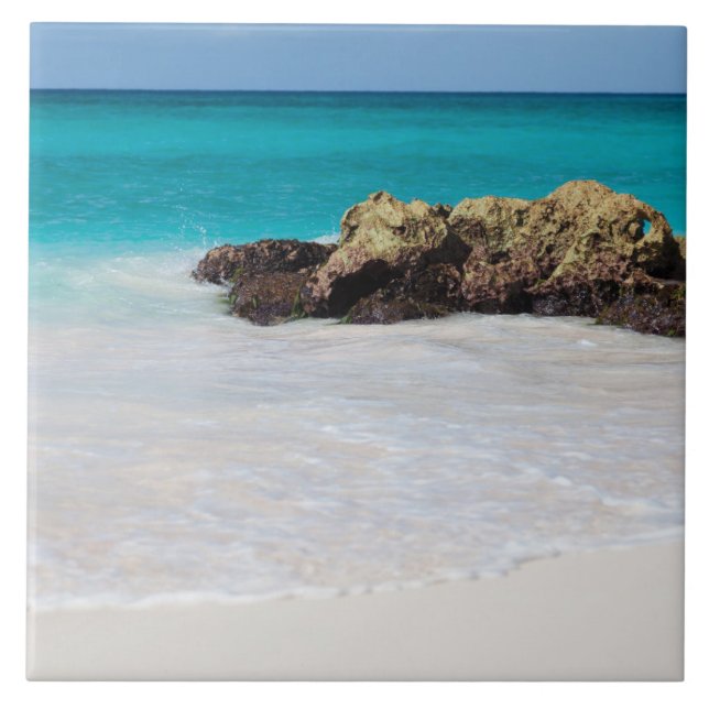 Azure Ocean Sandy Beach Foto Fliese (Vorderseite)