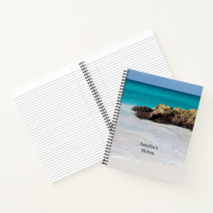 Azure Ocean Sandy Beach Foto Notizbuch