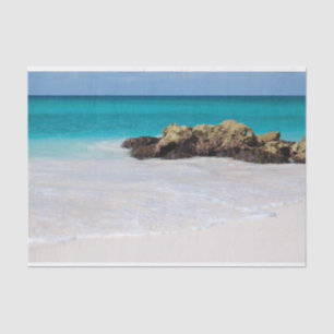 Azure Ocean Sandy Beach Foto Seidenpapier