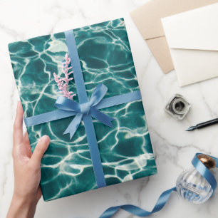 Azure Ocean Waves Wrapping Paper Geschenkpapier