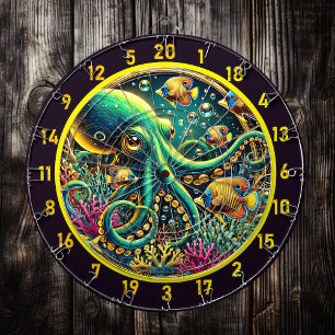 Azure Octopus Tide Dartboard Dartscheibe
