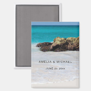 Azure Sea Sandy Beach Foto Hochzeit Retten Sie das Magnet