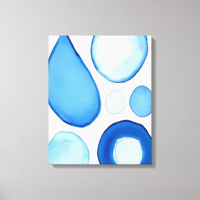 Azure Serene Curves Abstrakt Leinwanddruck (Vorderseite)