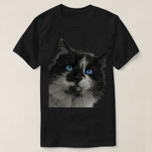 Azure Soul Schwarze Katze Blaue Augen T-Shirt