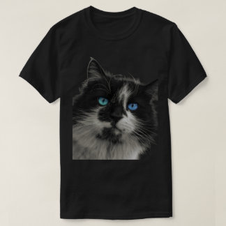 Azure Soul Schwarze Katze Blaue Augen T-Shirt