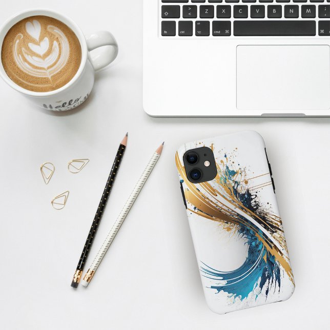 Azure Splash - Dynamic Abstract Design Phone Cases (Von Creator hochgeladen)