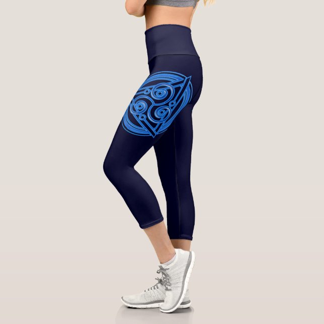 Azure Symphony: The Electric Triad Capri Leggings (Links)