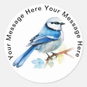 Azure Tit Runder Aufkleber