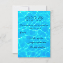 Azure Türkise Bleu Water Reflection Minimalismus RSVP Karte