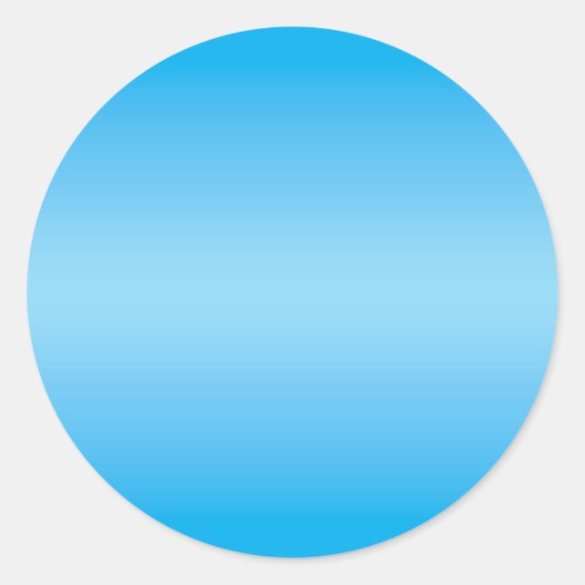 Azure und Baby Blue Gradient Blank Runder Aufkleber (Vorderseite)