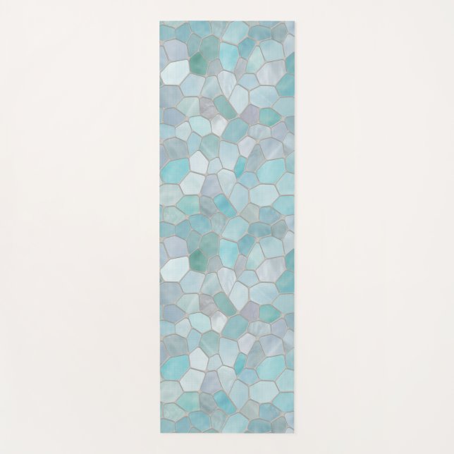 Azure Verdigris Mosaic Yogamatte (Vorderseite)
