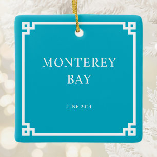 Azure White Greece Key Border Family Vacation Foto Keramikornament