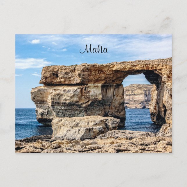 Azure Window in Malta Postkarte (Vorderseite)