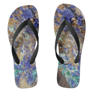 Azurit und Malachite Paare von Flip Flops