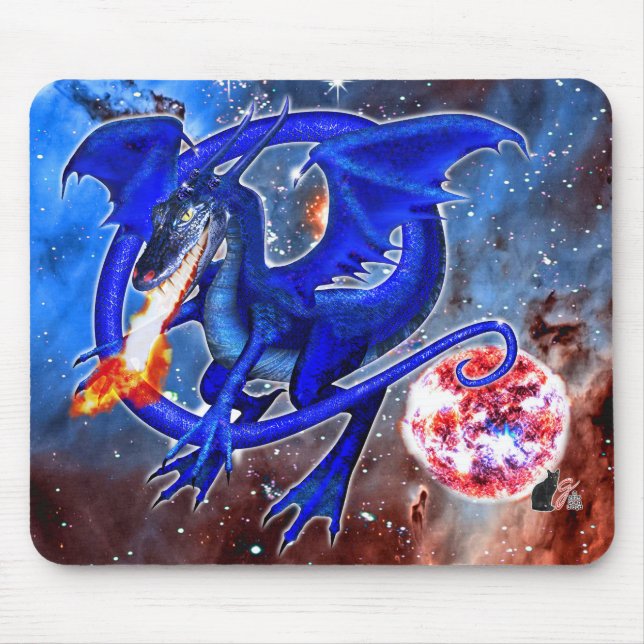 Azurite Cosmic Dragon Mousepad (Vorne)