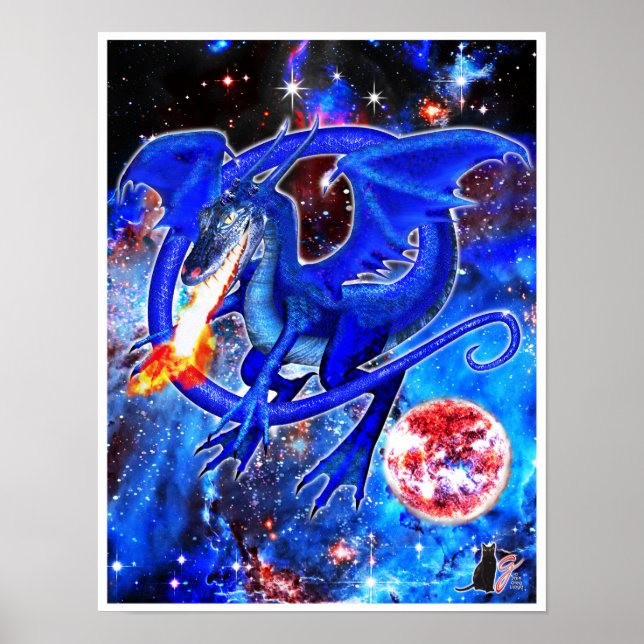 Azurite Cosmic Dragon Poster (Vorne)