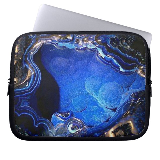 Azurite Geode 3D Gel Laptop Sleeve (Vorderseite)