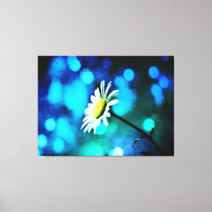 Azurite Malachite Daisy Wrapped Canvas Leinwanddruck