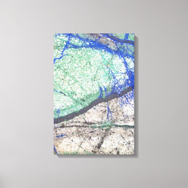 Azurite Malachite Stone auf Wrapped Canvas Leinwanddruck (Vorderseite)