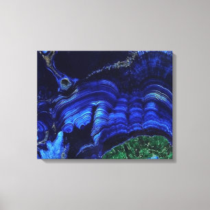 Azurite Malachite Stone auf Wrapped Canvas Leinwanddruck