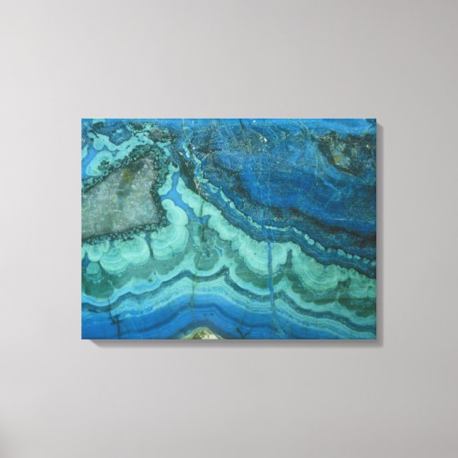 Azurite Malachite Wrapped Canvas Print Leinwanddruck (Vorderseite)