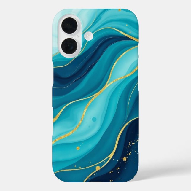 Azurwassertiefe mit goldenen Venen Case-Mate iPhone Hülle (Rückseite)