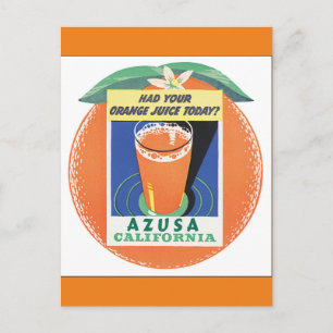 Azusa California Vintage Travel Poster Postkarte
