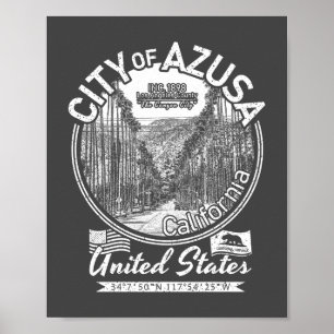 AZUSA KALIFORNIEN VINTAGE - STADT AZUSA CA POSTER