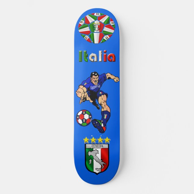 Azzurri Man Italienisches Fußballgeschenk Ideen Skateboard (Vorderseite)