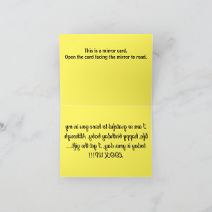 B001 - GeburtstagsSpiegelkarte - Happy Birthday Dankeskarte