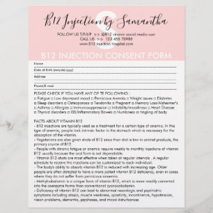 B12 Formular für die Zustimmung zur Injektion Flyer