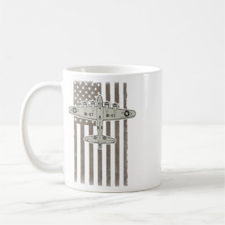 B17 Bomber Ww2 Flugzeug Flugzeug USA-Flagge Vetera Kaffeetasse