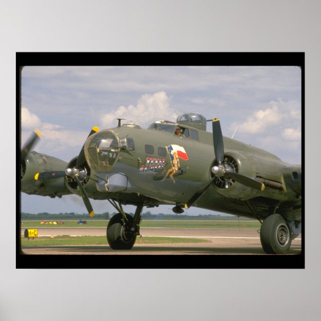 B17 Closeup, Front Verlassen_WWII-Flugzeug Poster (Vorne)
