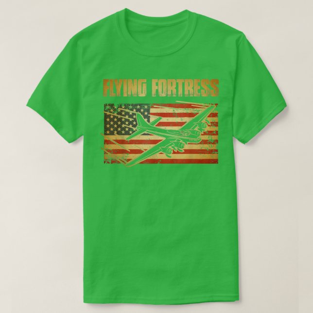 B17 Flying Fortress American Flag Patriot T-Shirt (Design vorne)