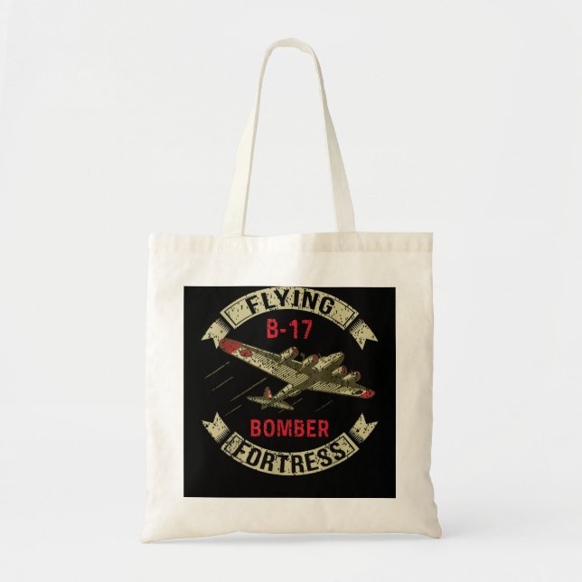 B17 Heavy Bomber WW2 Flugzeug Aircraft USA Flag Ve Tragetasche (Vorne)
