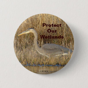 B19 Großer Blauheron Jungtier Button